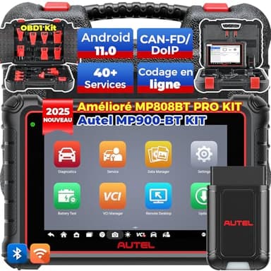 Autel MaxiPRO MP900-BT KIT Scanner, 2024 Mise à Niveau de MP808BT PRO KIT, MP808S KIT,DS808S-BT PRO, Outil de Diagnostic Bidirectionnel, Codage ECU Identique au MS906BT/MS906, 40+ Service CANFD & DOIP
