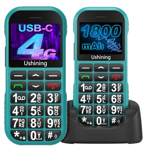 4G Téléphone Portable Senior Débloqué avec Grandes Touches, Volume Élevé Batterie 1800 mAh Bouton SOS Station de Charge Réveil USB C Radio FM, Téléphone Portable pour Personnes âgées 4G, Vert