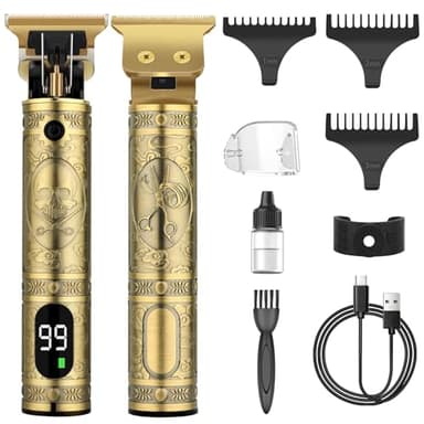Tondeuse Barbe Homme, Tondeuse Cheveux Hommes Professionnel Rasoir Electriques avec Écran LCD Numérique Tondeuse Corps Homme Sans fil Rasoir Barbe Rechargeable Tondeuse de Finition pour Cadeau Homme