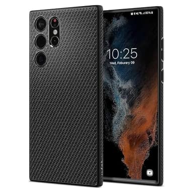 Spigen Liquid Air Coque Compatible avec Samsung Galaxy S22 Ultra 5G - Noir Mat