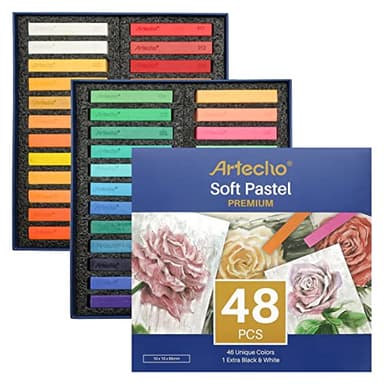 Artecho Premium 48C Pastel Doux Set Pour Les Débutants Ainsi Que Les Peintres Professionnels à Offrir en Cadeau