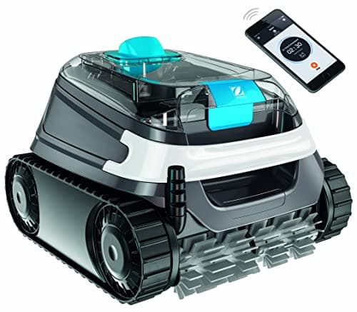 Robot Piscine électrique CNX 4060 IQ Zodiac pour piscines 12x6 m. Nettoie Fond/parois/Ligne d’Eau. Commande à Distance + Lift System sur app. Câble de 18 m, Filtration à Double Niveau + Chariot
