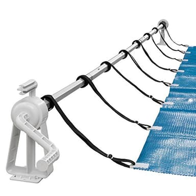 AREBOS Système d'enroulement pour bâches solaires et bâches de Piscine | Longueur de 1,05-6,15 m | matériau résistant aux intempéries | Installation Fixe | Convient également aux piscines Hors Sol