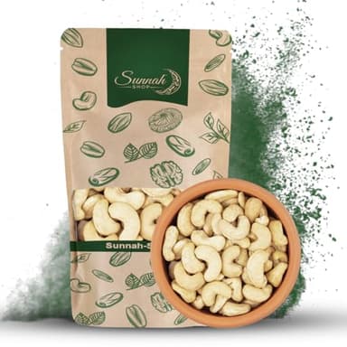 Sunnah Shop® Noix de cajou croquantes naturelles 1 kg | non salées et non traitées | Noix de cajou 100 % naturelles | Noix de cajou – Riche en protéines | Idéal comme collation saine pour les