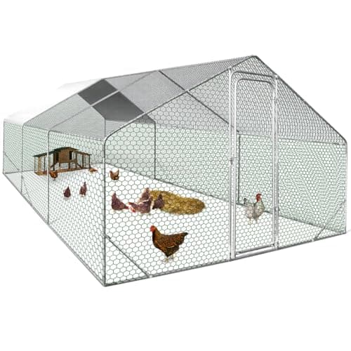 IDMarket - Enclos poulailler 18 m² Parc grillagé 6x3 M Acier galvanisé