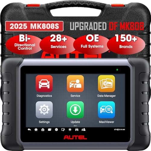 Autel MaxiCOM MK808S Valise Diagnostic Auto: 2024 Mise à jour complète de l'outil bidirectionnel du MK808 MK808BT MX808, Android 11,Test actif, 28+ Service,Diagnostic de tous les systèmes,FCA AutoAuth