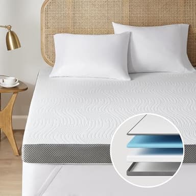 Degrees of Comfort Surmatelas 160x200, Épaisseur 8cm, Surmatelas Gel Infusé memoire de Forme 160x200 cm, Surmatelas Ergonomique, Respirant Hypoallergénique avec Housse Amovible et Lavable