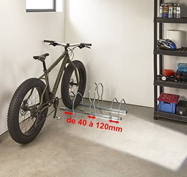 Mottez B129V3XL Râtelier 3 vélos sur 2 Niveaux Fat Bike, Gris