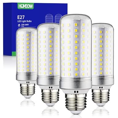 HOMEOW Ampoule LED E27 Blanc Froid 6000K, 25W 2500LM, Équivalent 200W Lampe Halogène, Économie D'énergie Intérieur Lampe LED Mais, AC 220-240V, Lot de 4
