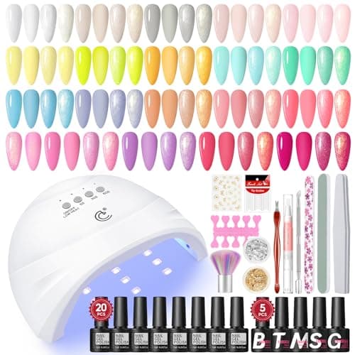 COSCELIA Kit Ongle Gel U V Complet 20+5 Vernis Semi Permanent Base et Top Coat avec Lampe U V/LED Kit de Manucure pour Débutant Décorations et Accessoires pour Les Ongles