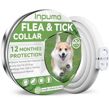 Collier Anti Puces pour Chien, Réglable Collier Antiparasitaire Chien 12 Mois, Naturel Imperméable Élimine Puces, Tiques, Poux, Essentielles 100% Naturelles