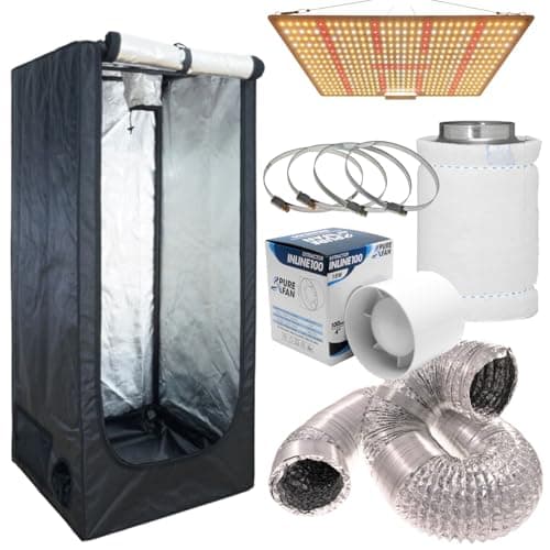 Weedness Kit complet de culture LED 45 W Basic 40 x 40 x 140 cm - Tente de culture - Tente de culture d'intérieur complète