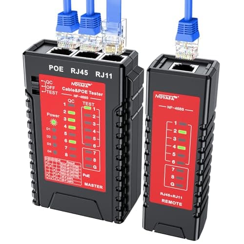 Noyafa NF - 468s testeur de câble réseau, mappeur de câble, testeur Poe, testeur de continuité de câble Ethernet - RJ45 / RJ11 / cat5 / cat6 / cat5e / cat6a, ligne téléphonique cat3