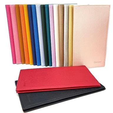 Charmoni - Etui Porte chéquier Talon en Haut - 2 emplacements Porte Carte crédit - pièce d'identité - Cuir Vachette - 11 cm X 19 cm (ZSF Bleu Marine)