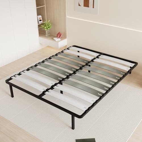 DEWINNER Sommier 140x190, Sommier à Lattes 140x190 avec 6 Pieds - Lit Lattes 125 mm | 2x9 Lattes | Résistant et Confortable | Montage Rapide et Facile | Sommier Lattes 140x190cm