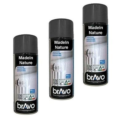 Lot de 6 bombes de peinture, spray Hautes températures ou radiateurs, Intérieur et Extérieur, 400 ml, de MadeInNature (Lot de 6 Radiateurs Gris anthracite Ral 7016)
