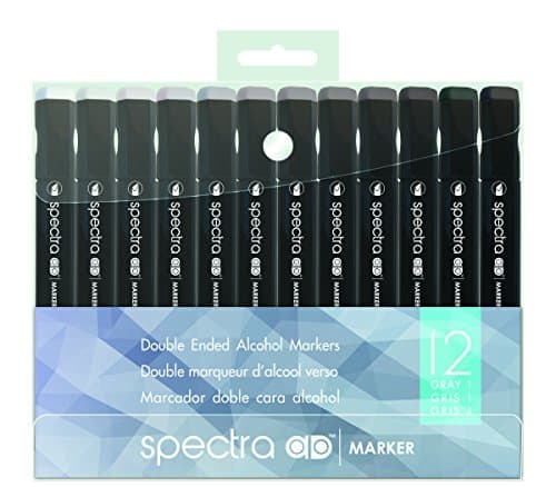 Chartpak Spectra Admarker Set 12 cool Gry Clr