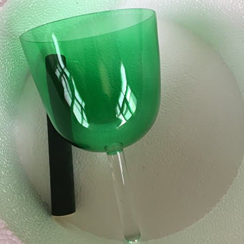 Bol chantant 4 octave de 14,6 cm avec poignée en cristal vert clair 432 Hz parfait chakra du cœur parfait pour la guérison, le yoga et la méditation.