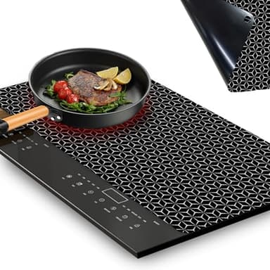 52 * 78cm Tapis de Protection Plaque Induction, Protege Plaque Induction Silicone, Tapis de Cuisson à Induction en Silicone Protection, Protection Anti-Rayures pour Plaque à Induction, Multifonction