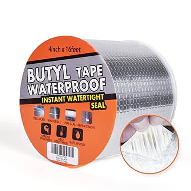 TAPEBEAR Ruban de Papier d'Aluminium Butyle Super Étanche - Bande Adhésive Autocollante pour Réparation de Fuites - Étanchéité Toiture, Tuyaux, Façades, Fissures et Trous - 10 cm x 5 m