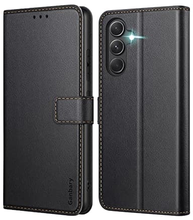 Ganbary Coque pour Samsung Galaxy A54 5G, [Housse en Cuir PU Premium] [Etui à Rabat] [Pochette de Portefeuille], Étui de Protection pour Samsung Galaxy A54 5G - Noir