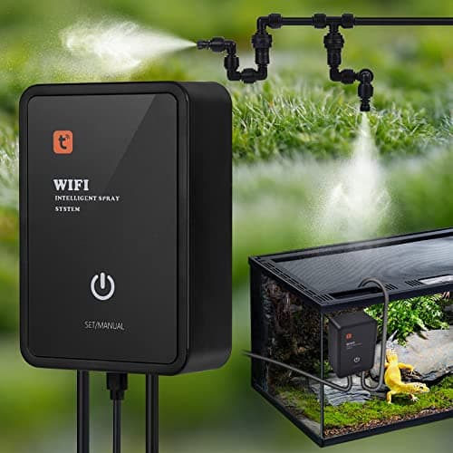 Diealles Shine Système de Brumisation Intelligent pour Reptiles, Humidificateur pour Reptiles avec Arroseur de Brouillard Réglables, Automatique Humidificateur pour Terrarium/Amphibiens/Rainforest