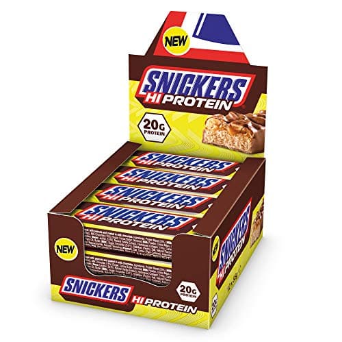 Snickers Haute Protéinée Barre (12 X 55g) -Snack avec Caramel, Peanuts et Lait Chocolat - Contient 20g Protéinée
