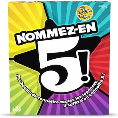 Nommez-En-5 - Jeu de société - A Partir de 12 Ans - A Jouer En Famille Ou Entre Amis - A Vous De Trouver 5 Réponses Seul Ou En Equipe - A Partir de 2 Joueurs