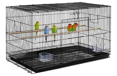 Yaheetech Volière Intérieur Cage Oiseaux Exterieur Métal pour Perruches Perroquets Pinsons Cockatiels Conures Inséparables Canaris 76x45,5x45,5cm