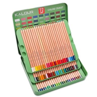 KALOUR Lot de 72 crayons de couleur pastel professionnels à la craie pour dessin, croquis, coloriage, ombrage, fournitures artistiques pour adultes et artistes