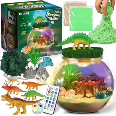 Cadeau Dinosaures - Kit de Terrarium Dinosaure pour Enfants - Cadeau d'anniversaire pour garçons âgés de 4 5 6 7 8-12 Ans - Jouets Dinosaures - Loisirs créatifs pour Enfants