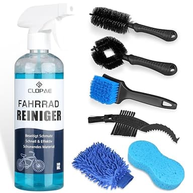 CLOPAE Kit de Nettoyage Vélo 7 en 1, Outil de Brosse de Nettoyage de Vélo, Kit d'outils de Nettoyage de Vélo, Kit Nettoyage Vtt Adapté à Différents Types de Vélos