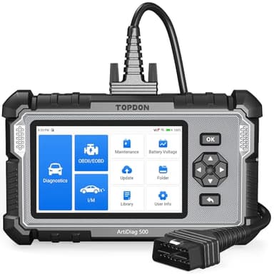 TOPDON ArtiDiag500 Amélioré Obd2 Outil de Diagnostic Voiture pour Le Moteur/ABS/SRS/Transmission, 6 Fonctions de réinitialisation (Huile/SAS/BMS/TPMS/ETC/Frein), Auto VIN, Mise à Jour Gratuite
