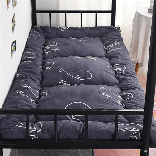 Matelas Futon Pliable 1 Place, Matelas de Sol Japonais Portable Pliable Tatami Lit Futon Doux Matelas d'appoint Matelassé pour Lit de Couchage Simple (Baleine,0.9 * 1.9m)