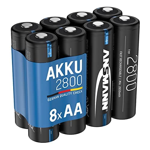 ANSMANN Piles rechargeables NiMH AA 2800 mAh 1,2V (lot de 8) – Piles HR6 à haute capacité pour manette Xbox, voiture téléguidée, caméra nocturne, etc. – Batteries rechargeables de qualité premium