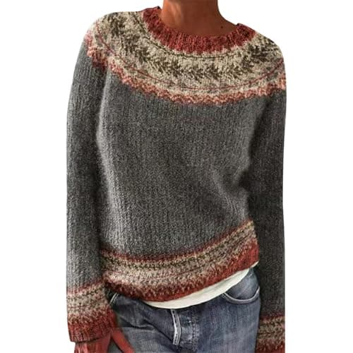 Générique Pull Cachemire Femme col Rond Pull Femme Elegant Vetement Femme Chic Pull norvégien Femme Robe Pull Grande Taille Femme Pull Grande Taille Femme Pull Mohair Femme Soldes Femme