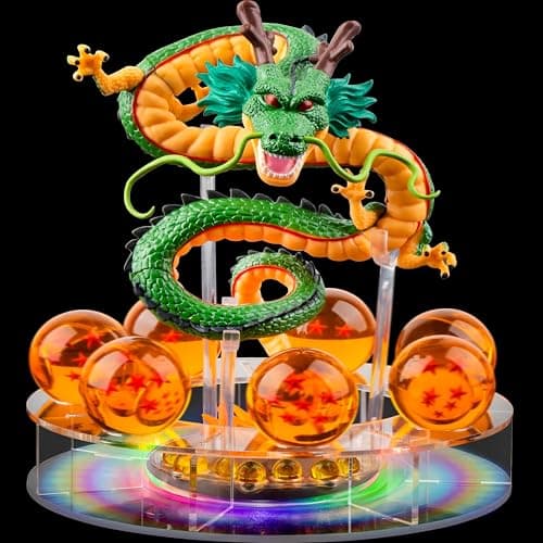 LeCao Shenron Figurine Shenlong, 3,5 cm, boules de cristal et support, boîte cadeau, cadeaux d'anniversaire, décoration de la maison