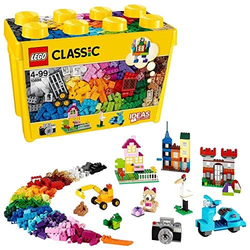 LEGO Classic La Boîte de Briques Créatives Deluxe, Jouet Créatif et Rangement, Fenêtres et Roues, Plaques de Route, Cadeau Enfants 4 Ans et Plus 10698