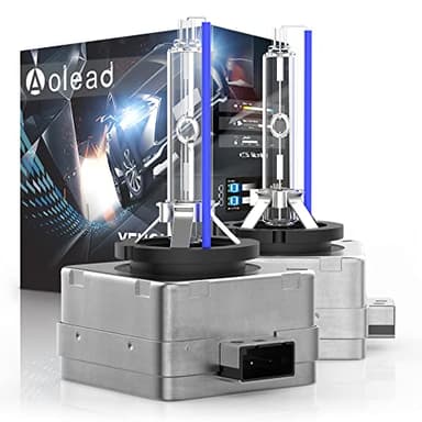 AOLEAD D1S Xenon Ampoules, Xénon HID Lampe de Rechange 12V 35W 8000K, 2 Lampes