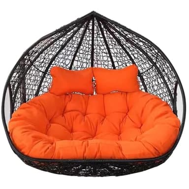 Fauteuil d'extérieur 2 places suspendu avec double coussin Orange Rouge 150 x 110 cm