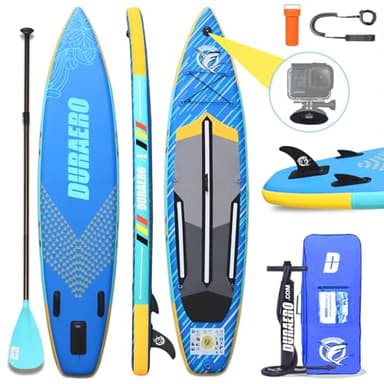 Paddle Gonflable Planche de Stand up Paddle Gonflable, 330 x 76 x 15 cm, jusqu'à 150 kg, Support GO-Pro, Accessoires complets (Bleu)