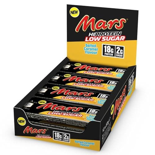 Mars Hi Protein Low Sugar (12x57g) High Protein Energy Snack with Salted Caramel Flavour, 18g Protein for 2g Sugar …