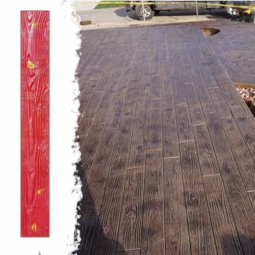 Moule Beton Polyuréthane Tapis en Béton Stampes en Bois, Motage D'empreinte de Ciment de Motif de Texturation Réaliste, 47,2 "× 6" Formes de Tapis de Sols de Ciment Rectangle(Color:A -120cmx15cm(47.2"