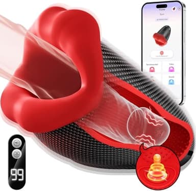Masturbâteur Homme Mains Libres Masturbeuse, 9X9 Mode de Vibration &Coup-Léchage Masturbateurs Masculins Sextoyse Homme Sex Pénis Sex Toyspour pour Homme Masturbateur