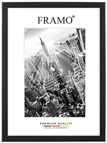 FRAMO Cadre photo en bois 50 x 150 cm sur mesure - Pin Noir | Taille sélectionnable | verre acrylique antireflet | Cadre pour Puzzle | Photos | affiche