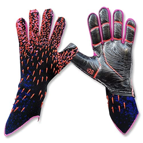 OLYSPM Gants De Gardien Gant De Foot,Gants de Gardien de But Enfant,Gants en Latex de Haute qualité et Excellente Protection des Doigts,Gant Gardien de But Adulte, Homme,Junior