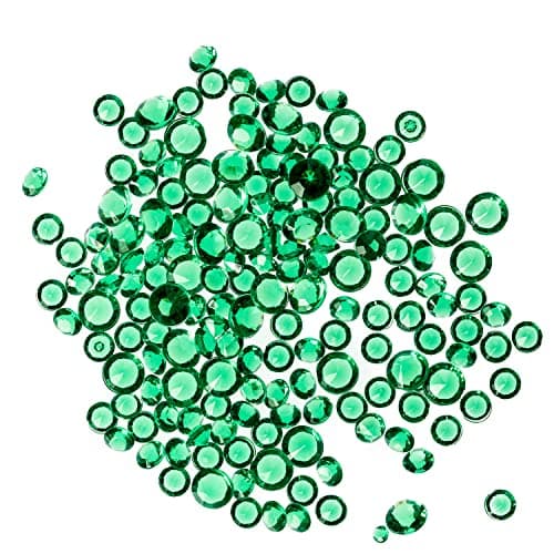 Trimming Shop Ensemble de Table de Mariage de 6 000 pièces, Tailles variées, Cristaux de Table, confettis en Acrylique, Cristaux, Diamants et Pierres précieuses (Vert émeraude)