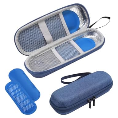 Tiryns Sac Isotherme à Insuline pour Diabétiques avec 2 Poche Glacière à Insuline Sac Isotherme Medicament Voyage Pour Stylo D'insuline D'autres Medicaux Pour Diabétique, Bleu