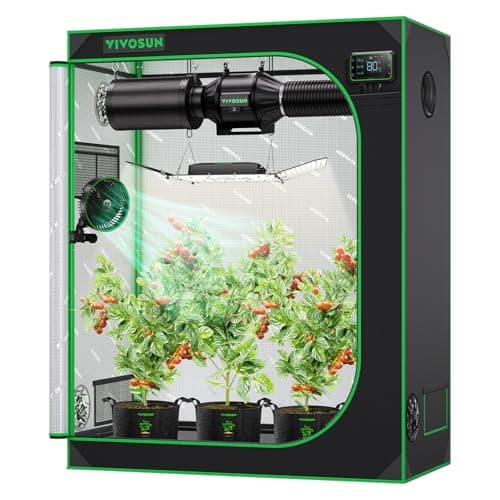 VIVOSUN Tente de Culture120x60x150cm Tente D'élevage de Plantes Mylar Hautement Réfléchissant avec Fenêtre Observation et Plateau de Sol pour Plante Hydroponique Intérieur pour VS2000