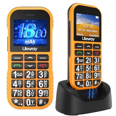 Téléphone Portable Senior Débloqué avec Grosses Touches,GSM Telephone Portable Senior Basique Double SIM,Téléphone Portable Personnes Agées avec Batterie Longue Durée 1800mAh|Radio|Station de Recharge